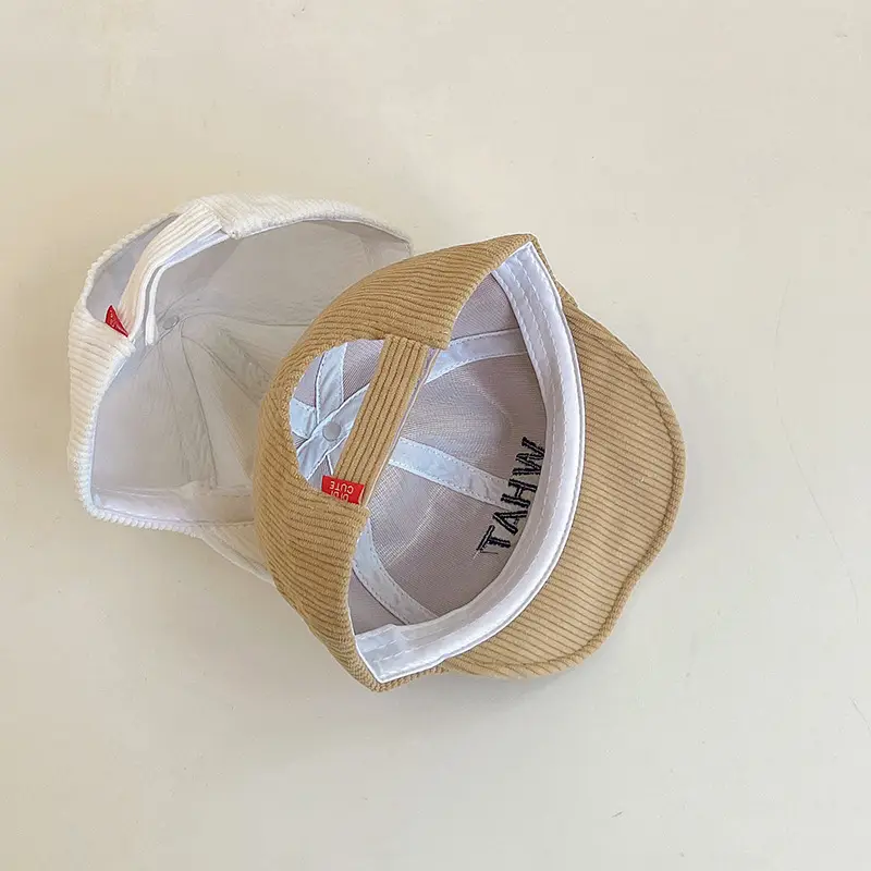 Brown Korean Style Baby Cap with Letter Embroidery - Image 6