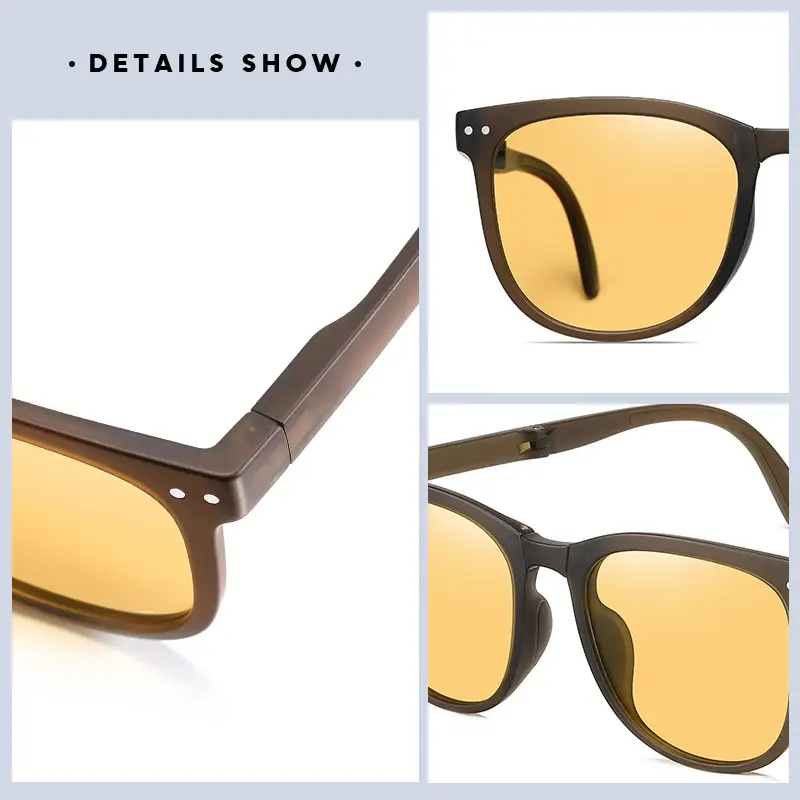 Folding Sunglasses Black Anti-UV with Nose Pads - Image 16