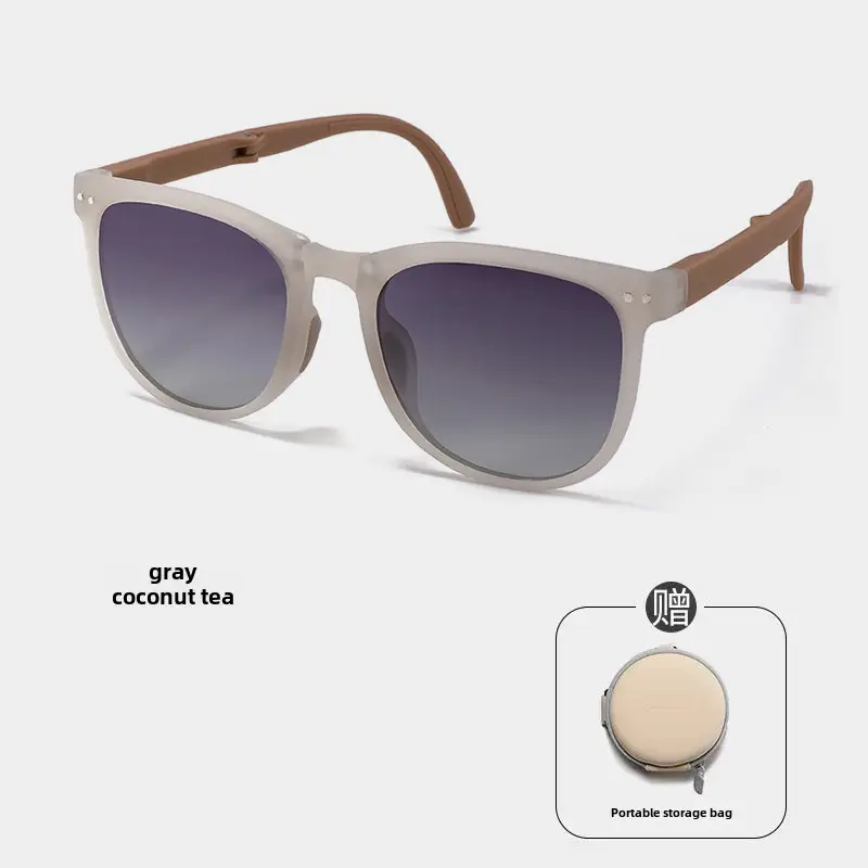 Folding Sunglasses Black Anti-UV with Nose Pads - Image 11