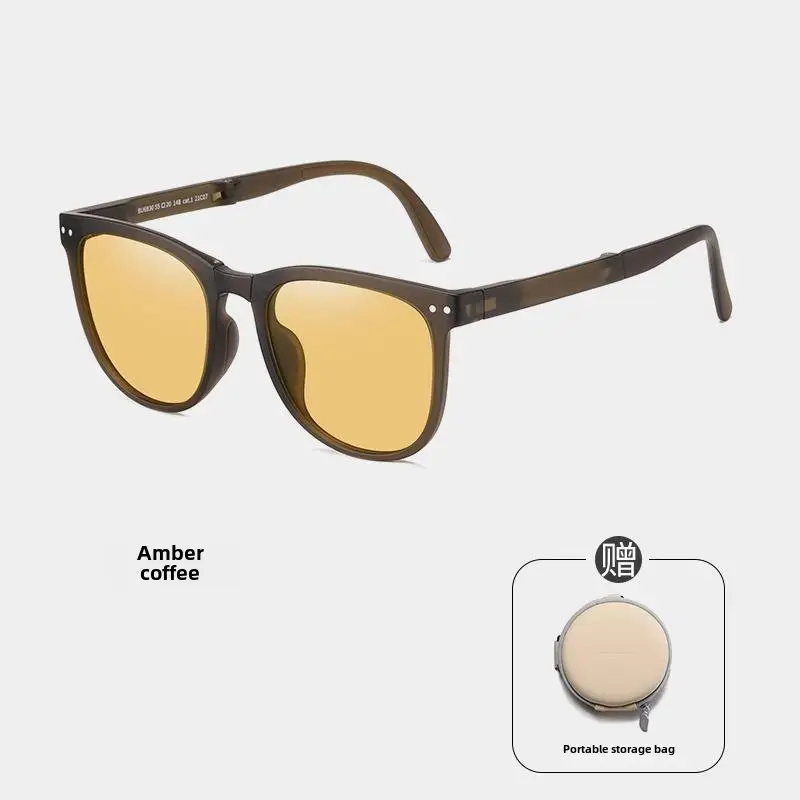 Folding Sunglasses Black Anti-UV with Nose Pads - Image 4