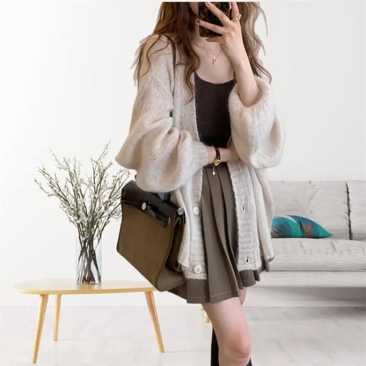 2025 Korean Style Black Knitted Sweater for Women - Image 2