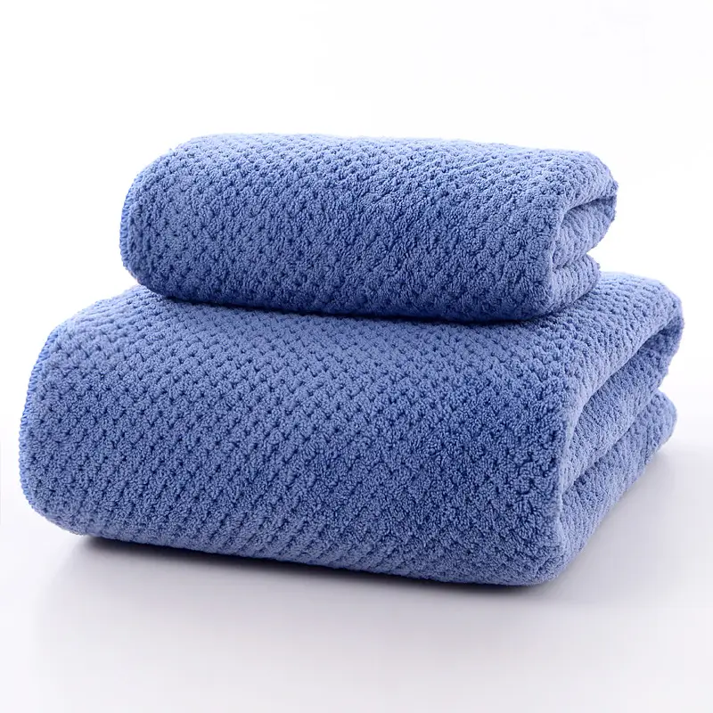 Coral Fleece Bath Towel Set Gray Adult Thick Absorbent Quick Dry - Image 8