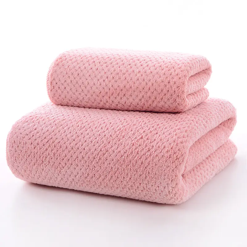 Coral Fleece Bath Towel Set Gray Adult Thick Absorbent Quick Dry - Image 3