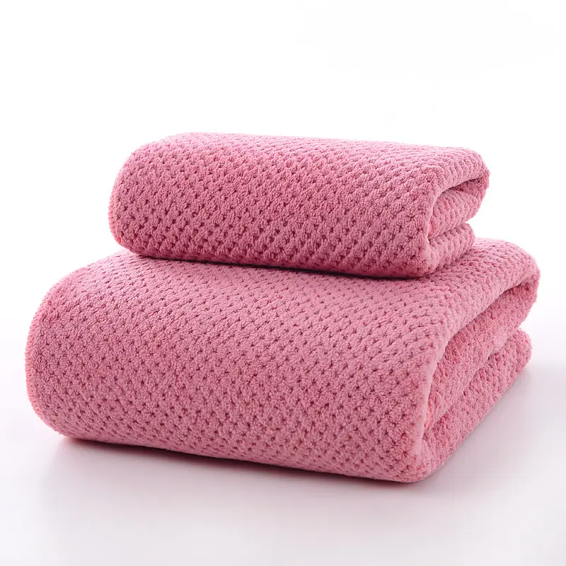 Coral Fleece Bath Towel Set Gray Adult Thick Absorbent Quick Dry - Image 4