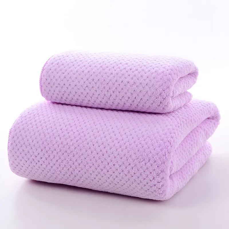 Coral Fleece Bath Towel Set Gray Adult Thick Absorbent Quick Dry - Image 5