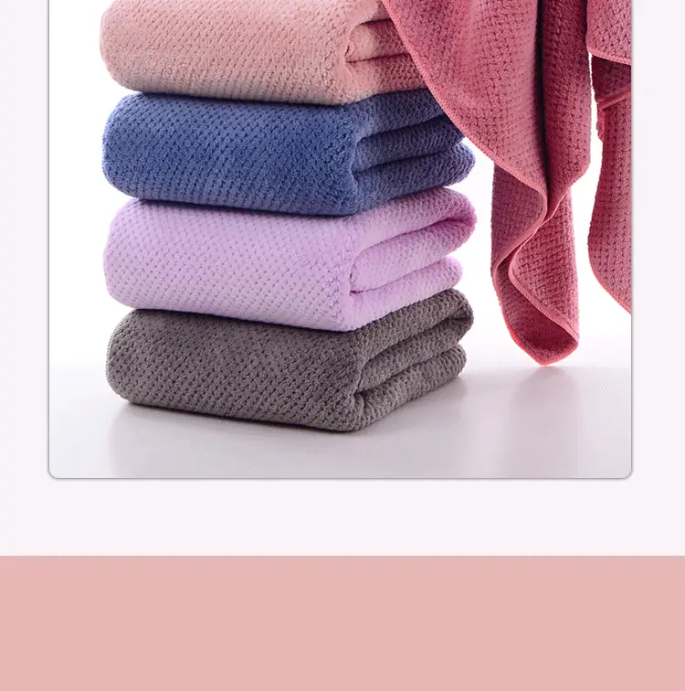 Coral Fleece Bath Towel Set Gray Adult Thick Absorbent Quick Dry — feature 12