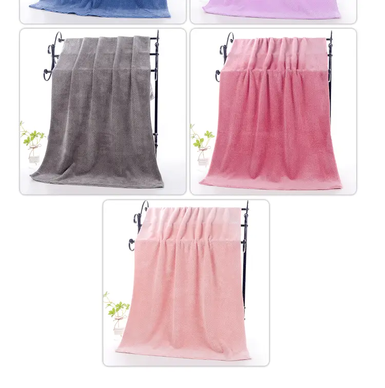 Coral Fleece Bath Towel Set Gray Adult Thick Absorbent Quick Dry — feature 20