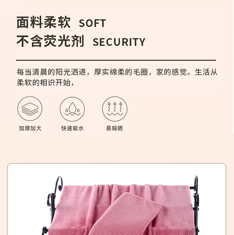 Coral Fleece Bath Towel Set Gray Adult Thick Absorbent Quick Dry — feature 9