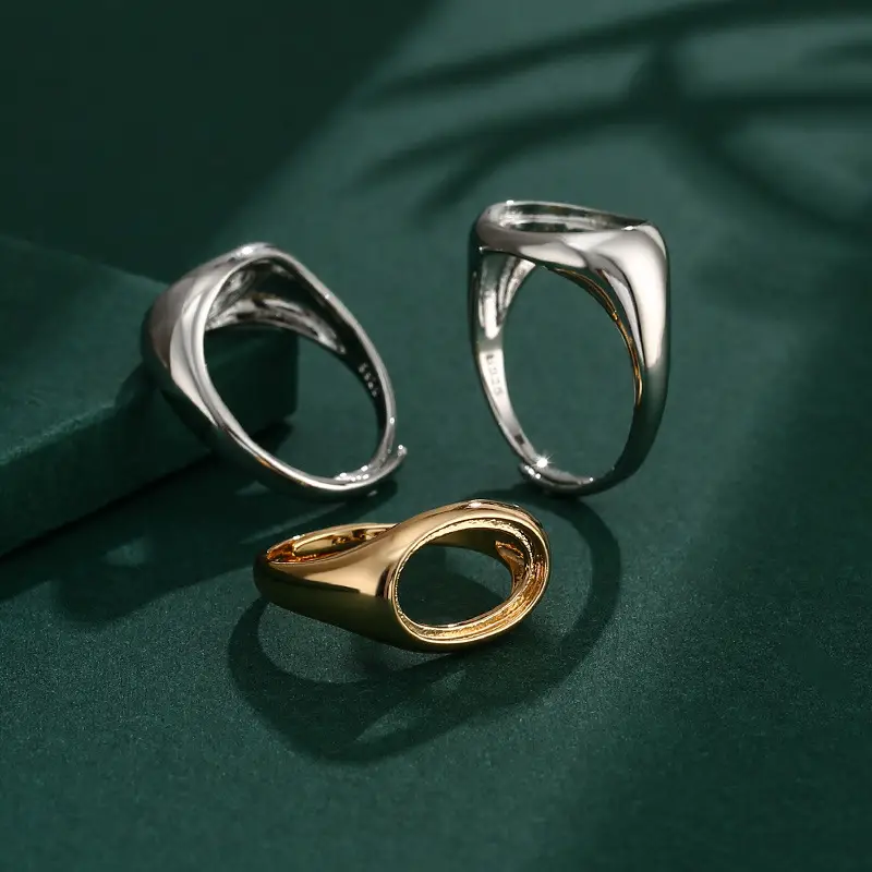 Adjustable Oval Jade Beeswax Ring Support for Men Women - Image 21