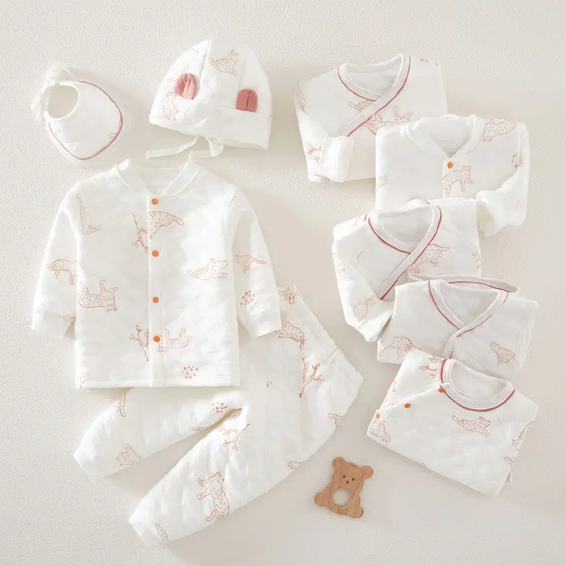 White Embroidered Baby Sleepwear Set for Boys Girls - Image 4