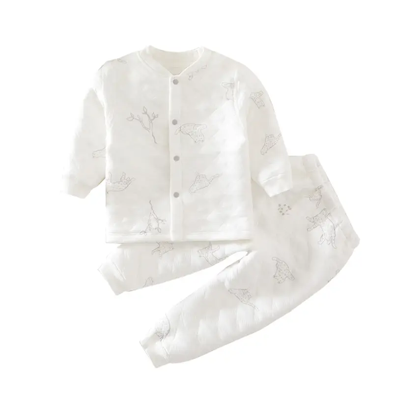 White Embroidered Baby Sleepwear Set for Boys Girls - Image 7