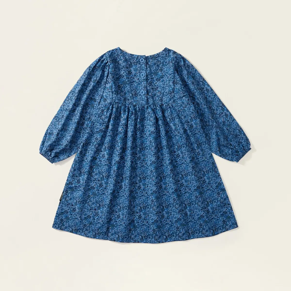 Girls Blue Floral Puff Sleeve Dress 2025 Autumn — feature 14