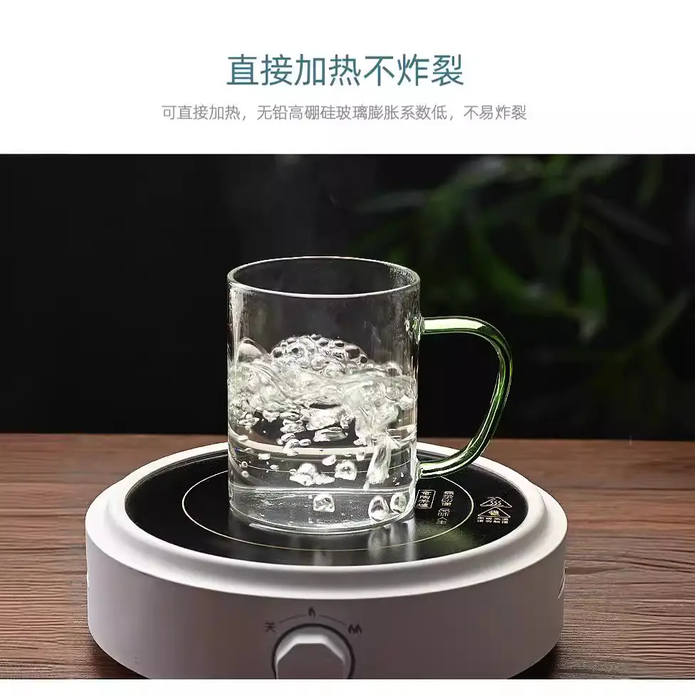 High Borosilicate Glass Cup with Gold Handle - Image 3