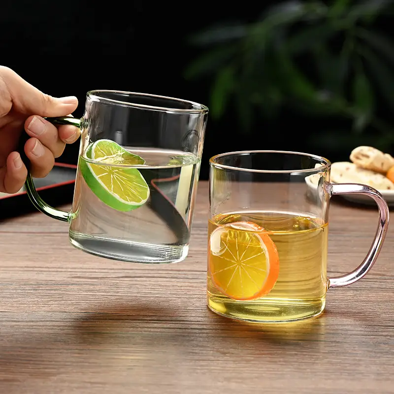 High Borosilicate Glass Cup with Gold Handle - Image 4