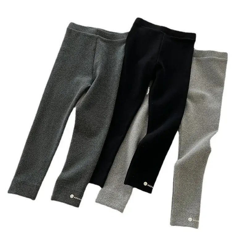 Girls Pure Cotton Leggings Grey Black White Korean Style - Image 10