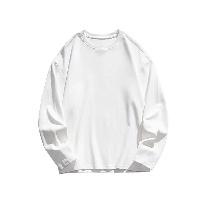 Heavy Cotton White Long Sleeve T-Shirt Women Men