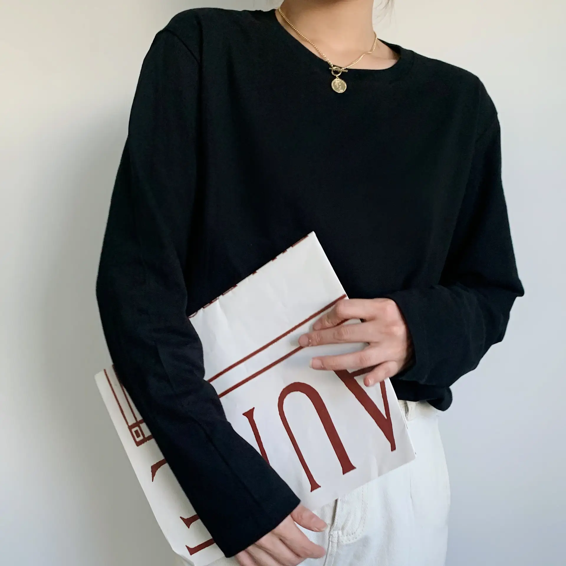 (220G solid color)# black long sleeve