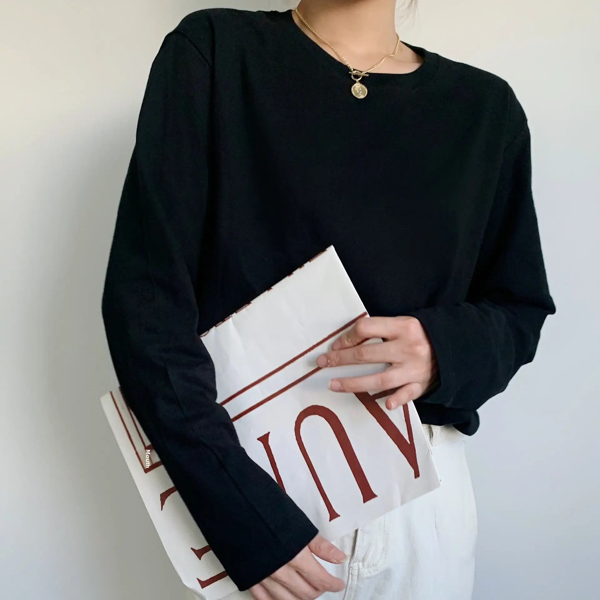 Heavy Cotton White Long Sleeve T-Shirt Women Men