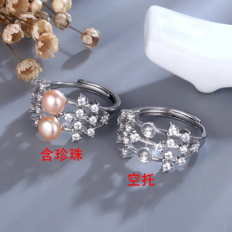 Cross-Border Pearl Ring with Gold Plated Design - Image 2