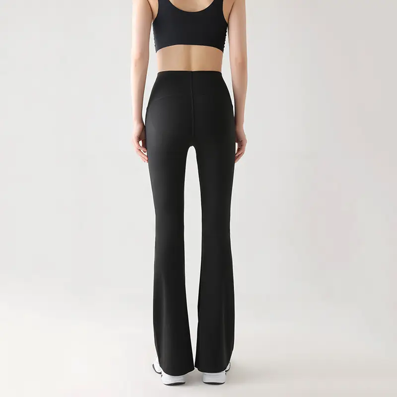 Black High Waist Elastic Pants for Women - Image 3