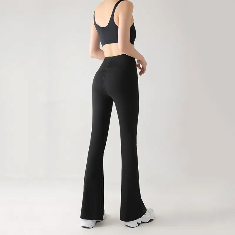 Black High Waist Elastic Pants for Women - Image 4
