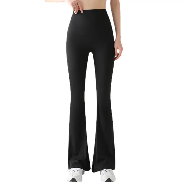 Black High Waist Elastic Pants for Women - Image 5