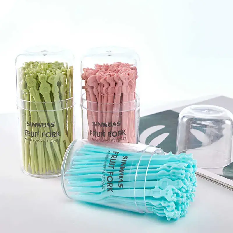 Fruit Sticks Set 200pcs Cartoon Storage Can