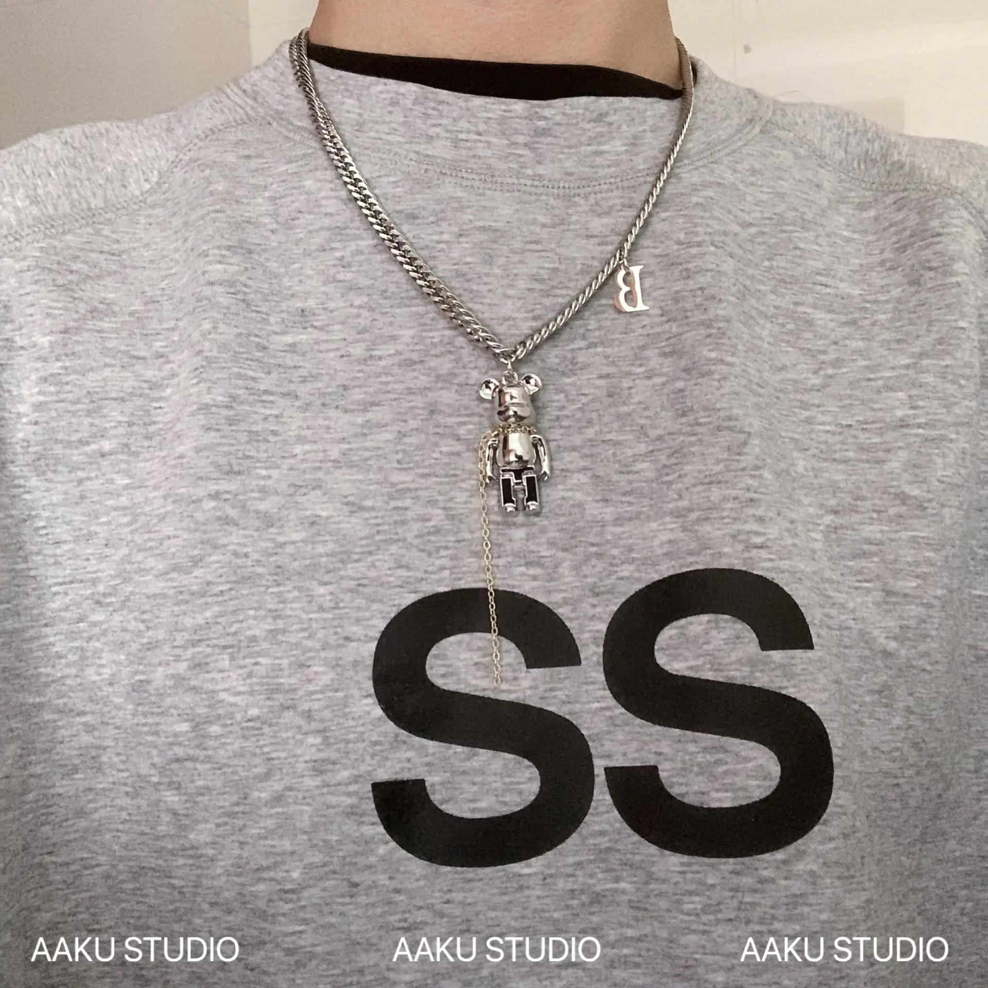 2024 Violent Bear Cold Style Necklace Men's Trendy Women's Hip Hop Niche Design — feature 12