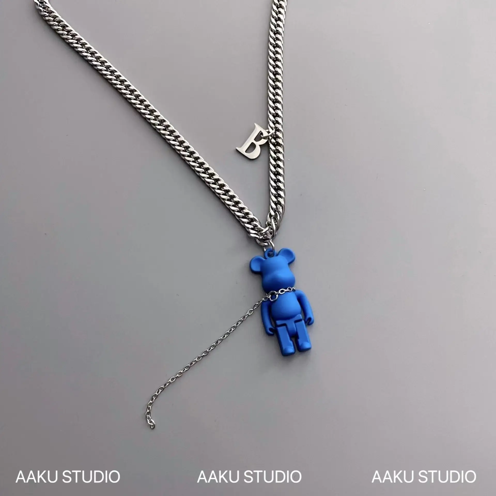 2024 Violent Bear Cold Style Necklace Men's Trendy Women's Hip Hop Niche Design — feature 13