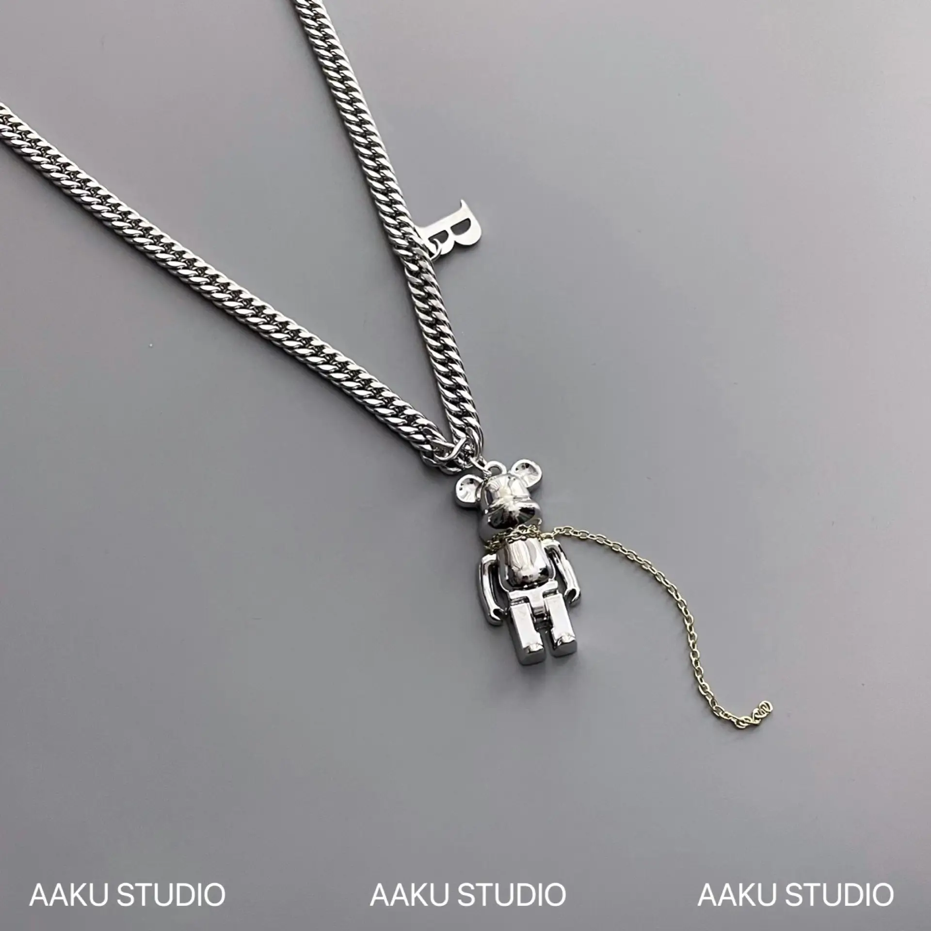 2024 Violent Bear Cold Style Necklace Men's Trendy Women's Hip Hop Niche Design — feature 14