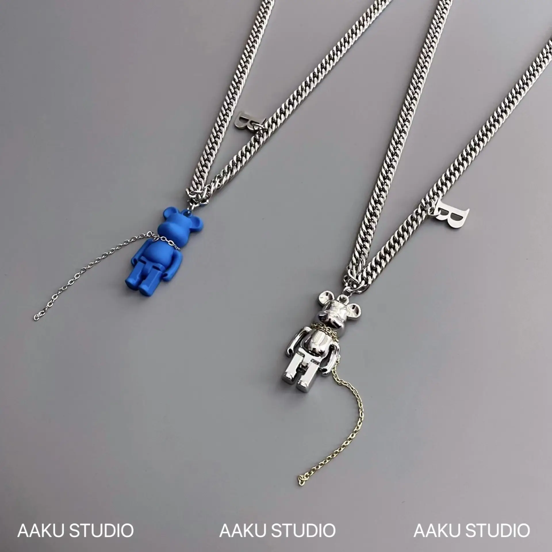 2024 Violent Bear Cold Style Necklace Men's Trendy Women's Hip Hop Niche Design — feature 15