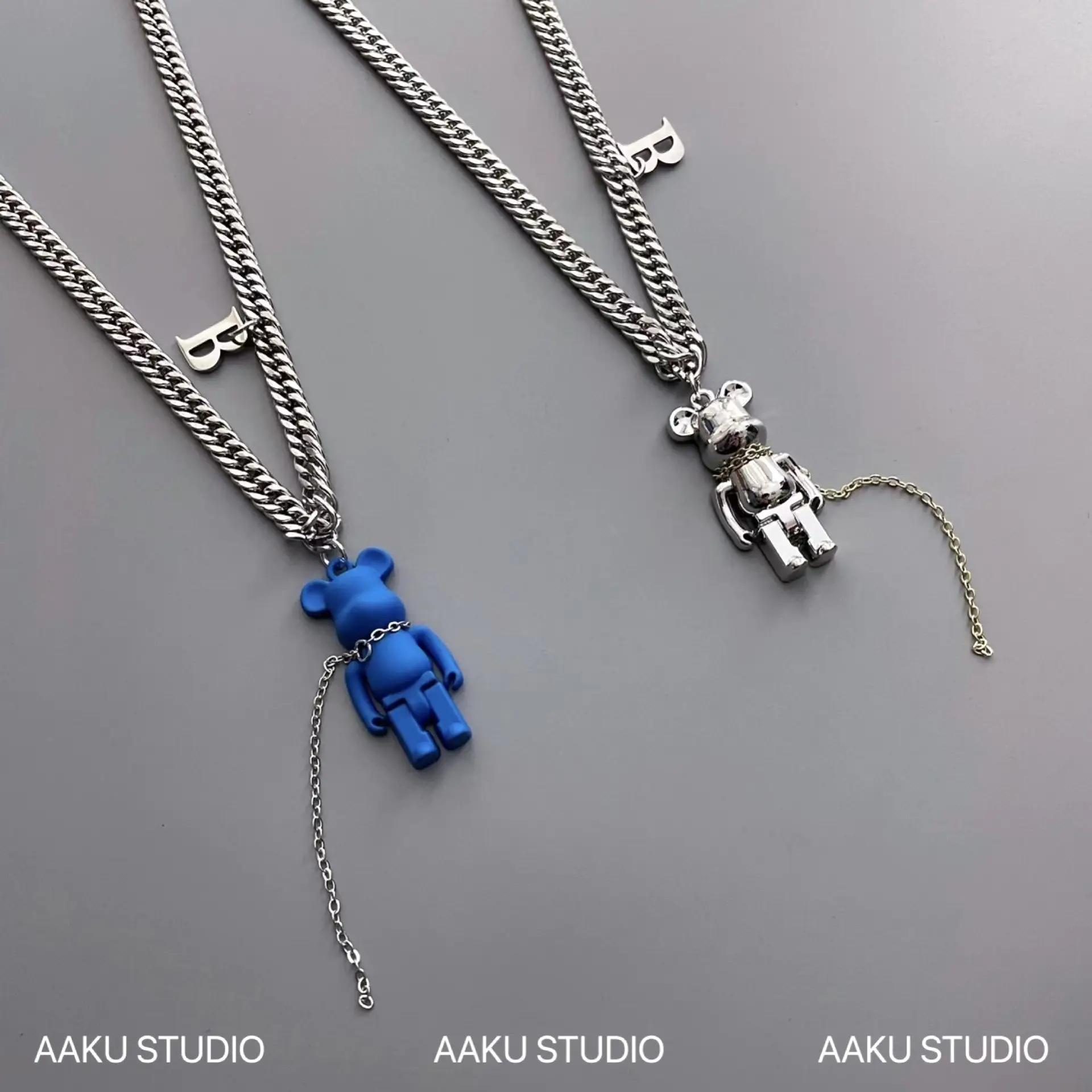 2024 Violent Bear Cold Style Necklace Men's Trendy Women's Hip Hop Niche Design — feature 16