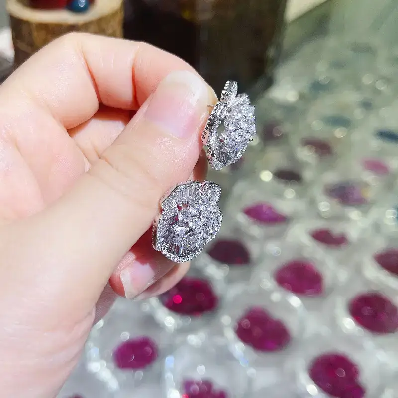 Black Zircon Camellia Earrings for Women — feature 12