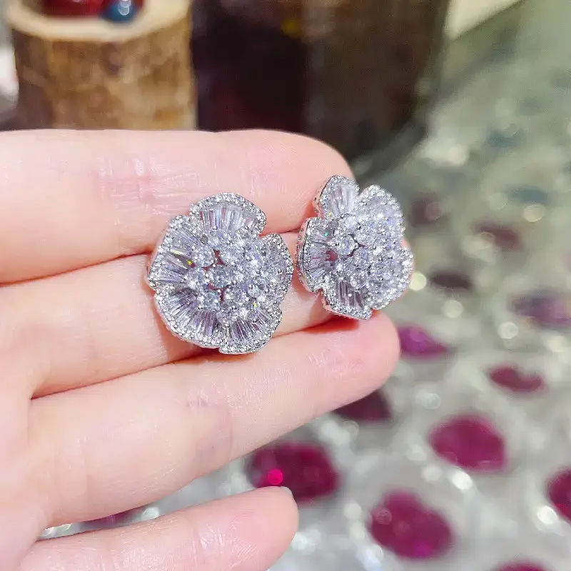 Black Zircon Camellia Earrings for Women — feature 19