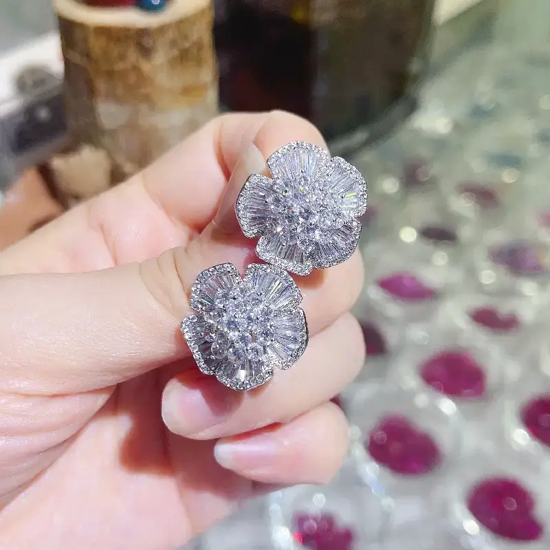 Black Zircon Camellia Earrings for Women — feature 9