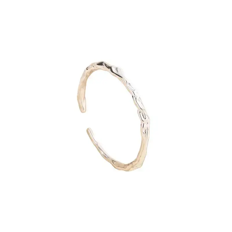 S925 Sterling Silver Tin Paper Pattern Ring for Men Women - Image 6