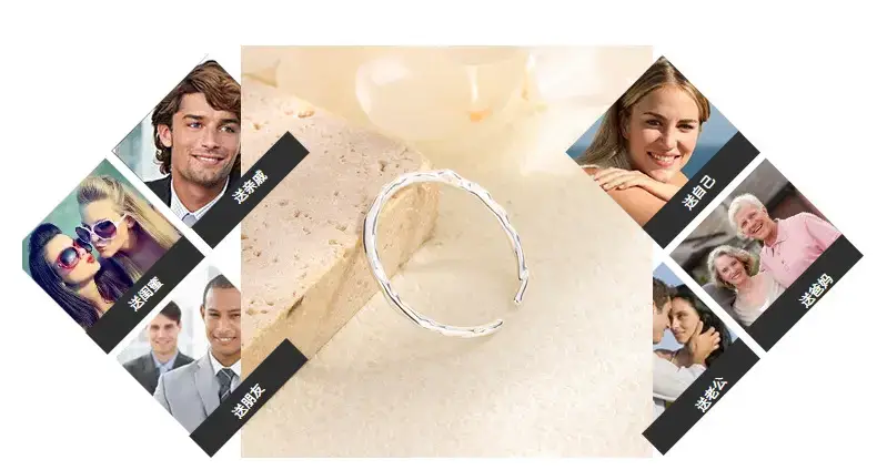 S925 Sterling Silver Tin Paper Pattern Ring for Men Women — feature 11