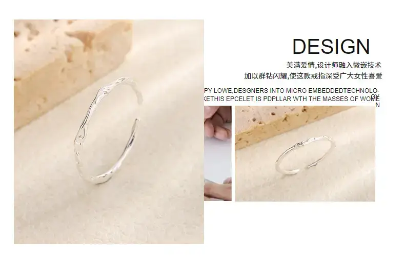 S925 Sterling Silver Tin Paper Pattern Ring for Men Women — feature 5