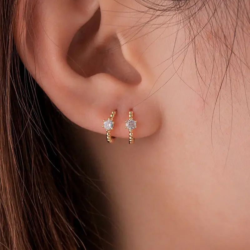 Stereen Silver Zircon Earrings for Women