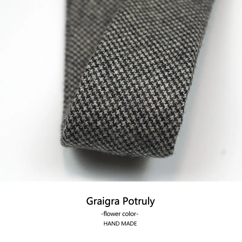 Woolen Men's Tie Curry Green 6cm Hand Made - Image 3