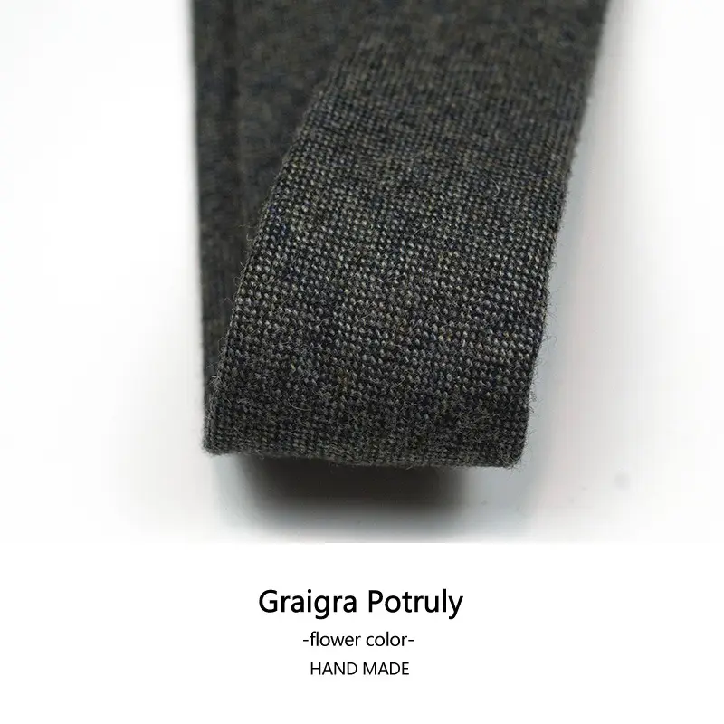 Woolen Men's Tie Curry Green 6cm Hand Made - Image 10