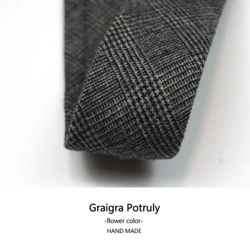 Woolen Men's Tie Curry Green 6cm Hand Made - Image 14
