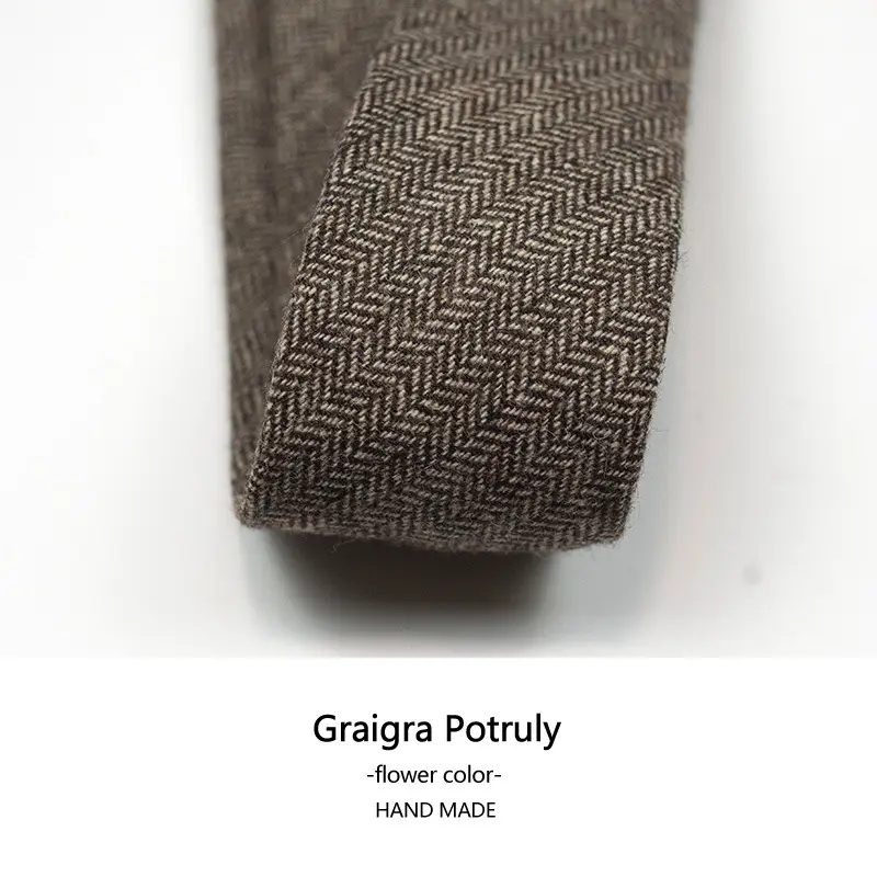 Woolen Men's Tie Curry Green 6cm Hand Made - Image 18