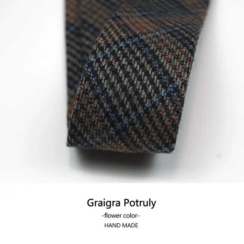 Woolen Men's Tie Curry Green 6cm Hand Made - Image 2