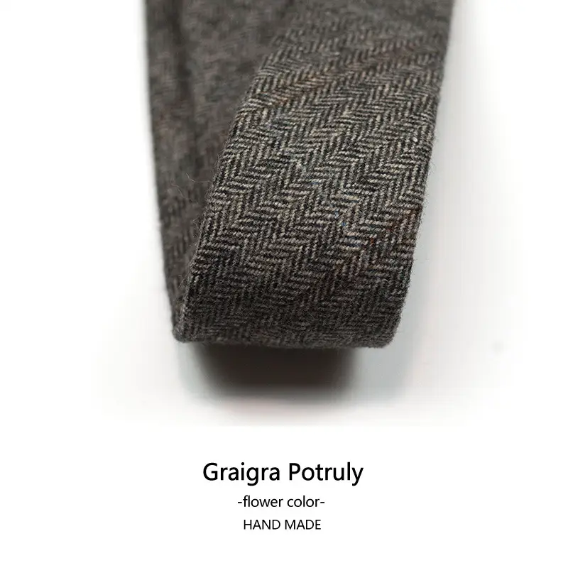 Woolen Men's Tie Curry Green 6cm Hand Made - Image 25