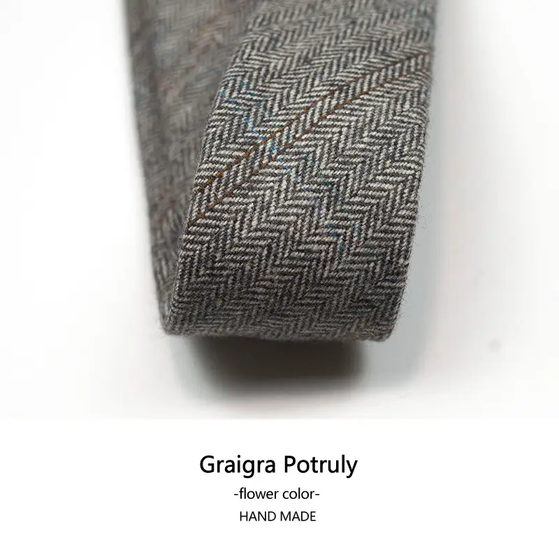 Woolen Men's Tie Curry Green 6cm Hand Made - Image 26