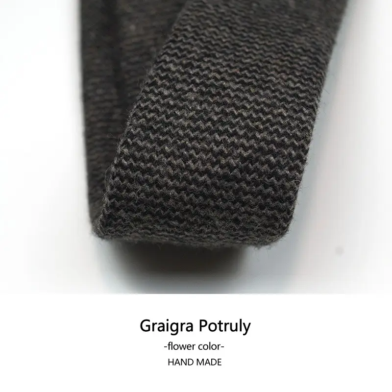 Woolen Men's Tie Curry Green 6cm Hand Made - Image 4