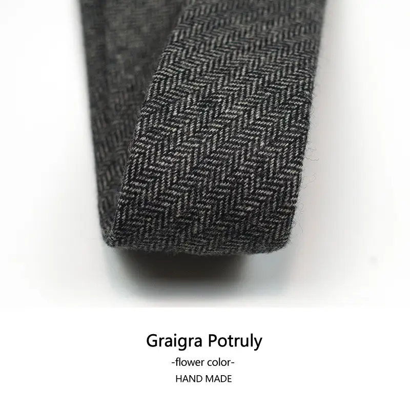 Woolen Men's Tie Curry Green 6cm Hand Made - Image 5