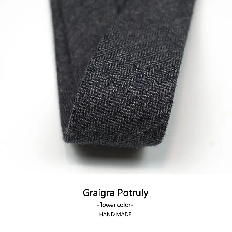 Woolen Men's Tie Curry Green 6cm Hand Made - Image 6