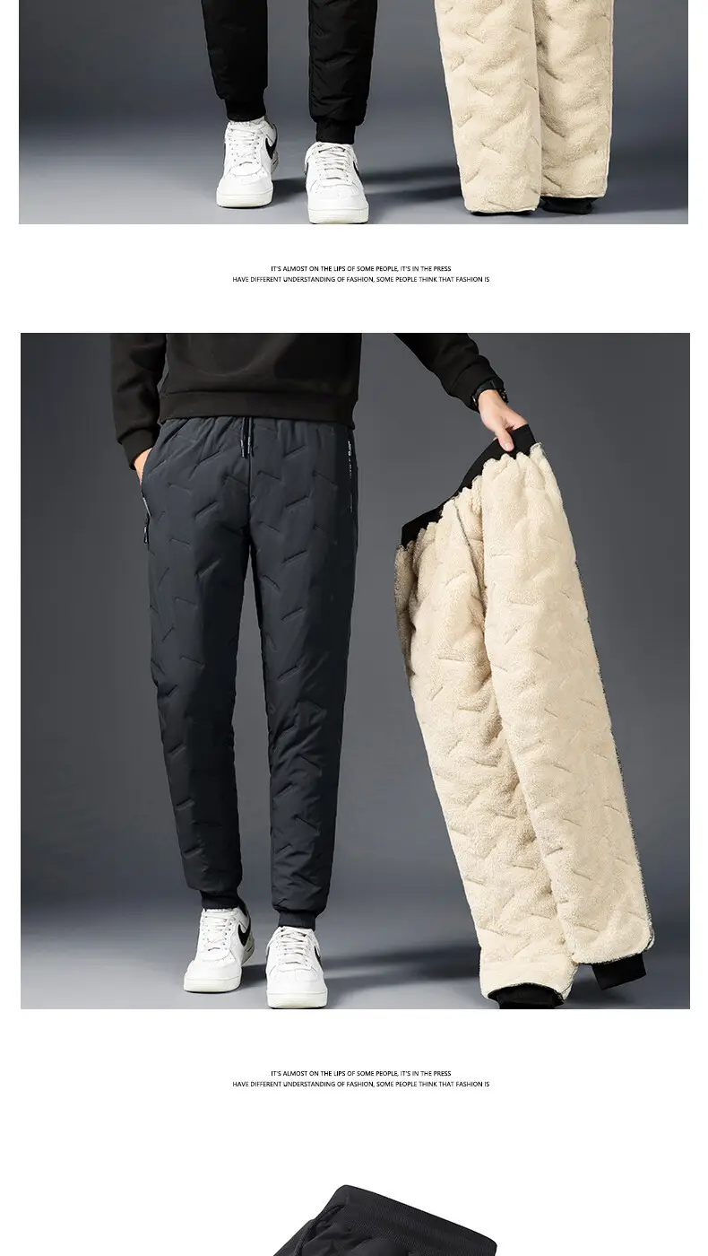 Men Winter Down Cotton Pants Extra Large Velvet Warm — feature 16